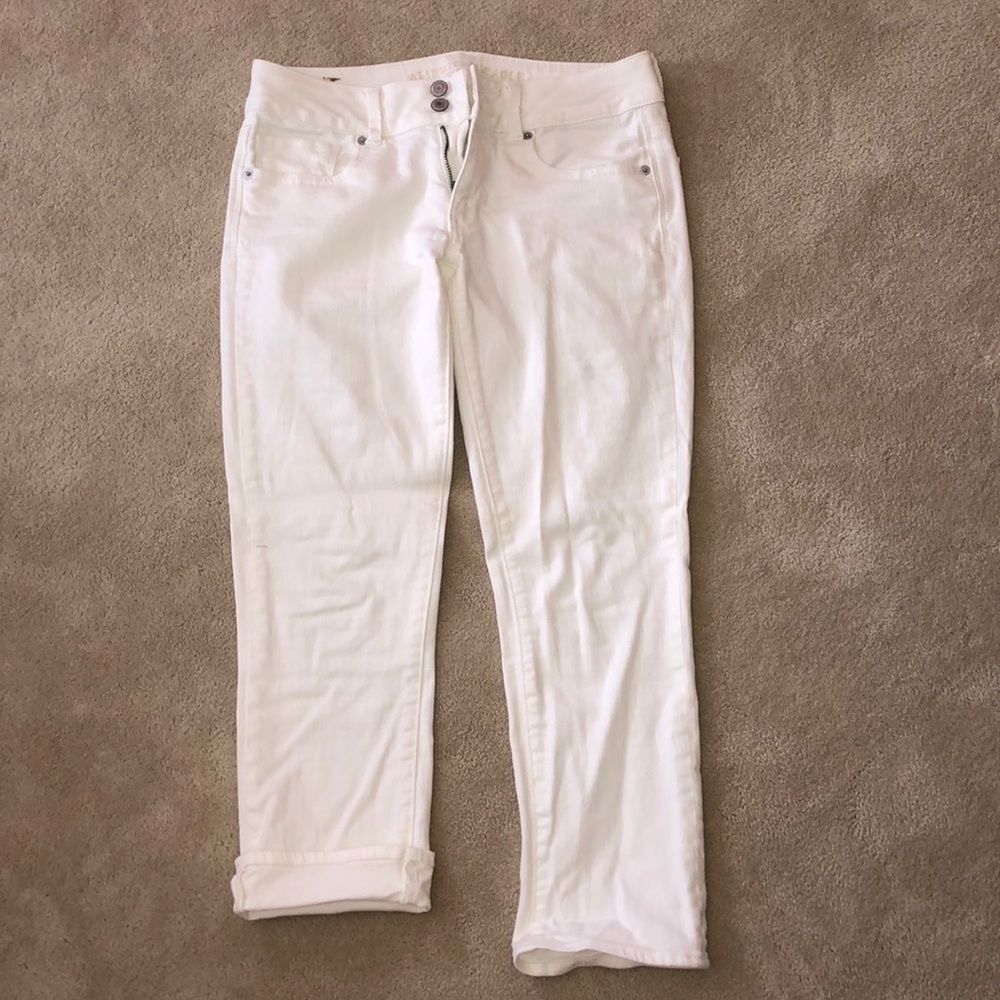 White AE Artist Crop Stretch Jeans